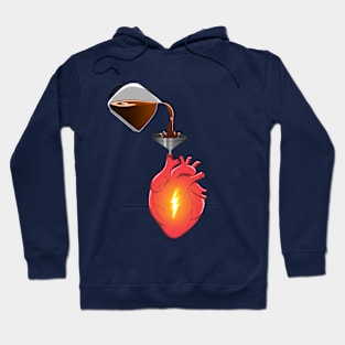 Coffee Powered Heart Hoodie